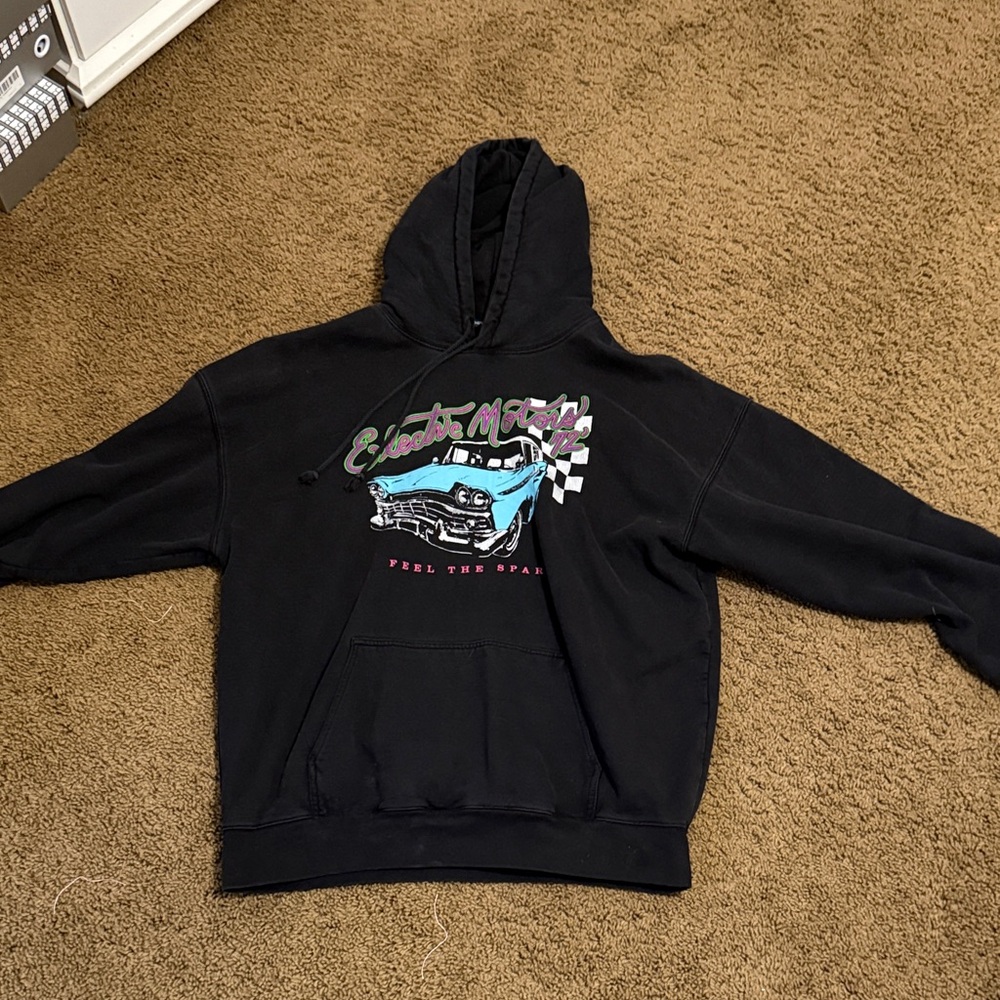 Brandy Melville Black Hoodie with Graphic Print